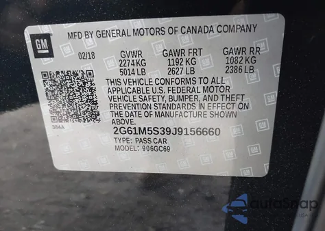 2018 Cadillac Xts Luxury from USA, damaged, VIN 2G61M5S39J9156660